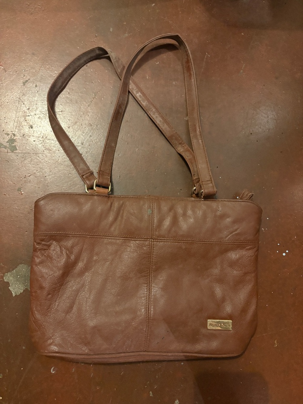 Women's Brown Leather Shoulder Bag with Dual Straps